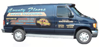 Serving Upstate New York and surrounding areas County Floors delivery van